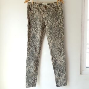Current Elliott 26 Ankle Skinny Canvas Snakeskin Jeans
